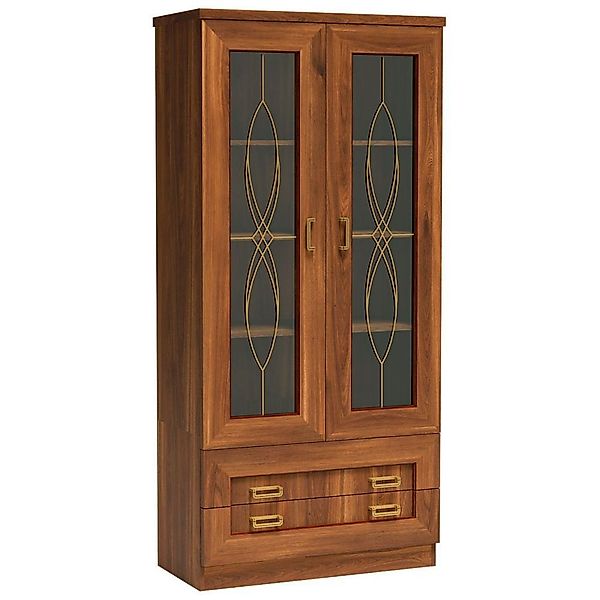 Lomadox Vitrine TEORA-161 in Eiche Alteiche günstig online kaufen