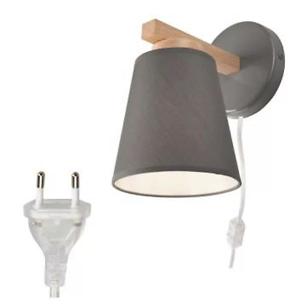 Wandlampe mit Schalter Kabel Grau Skandinavisch günstig online kaufen