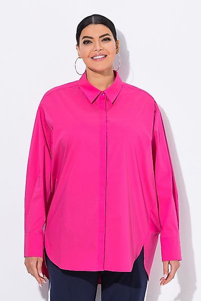 Ulla Popken Hemdbluse Hemdbluse oversized Hemdkragen günstig online kaufen