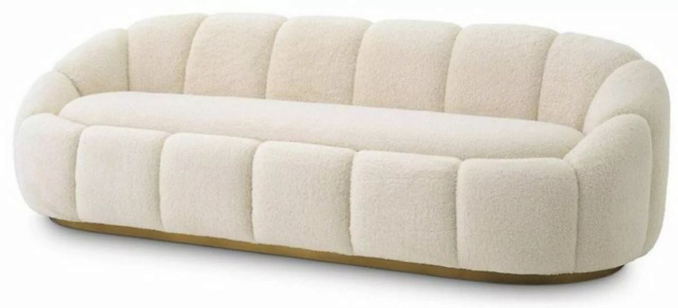 Casa Padrino Sofa Luxus Sofa Creme / Messing 230 x 80 x H. 71 cm - Wohnzimm günstig online kaufen