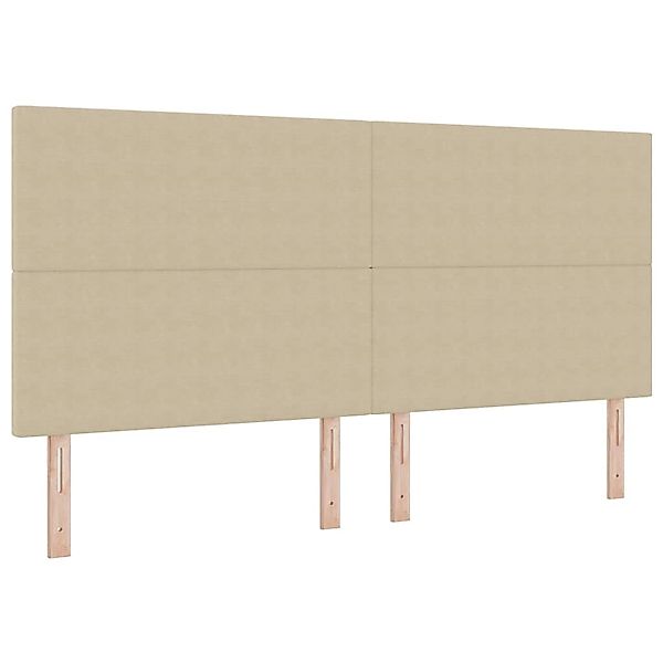 vidaXL LED Kopfteil mit LED-Streifenleuchten Grau-Grün 200 cm Stoff 3338341 günstig online kaufen