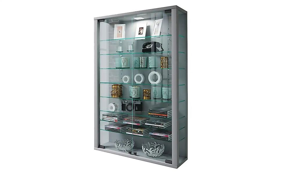 Hängevitrine  Udina ¦ silber ¦ Maße (cm): B: 59 H: 91,3 T: 18.0 Schränke > günstig online kaufen