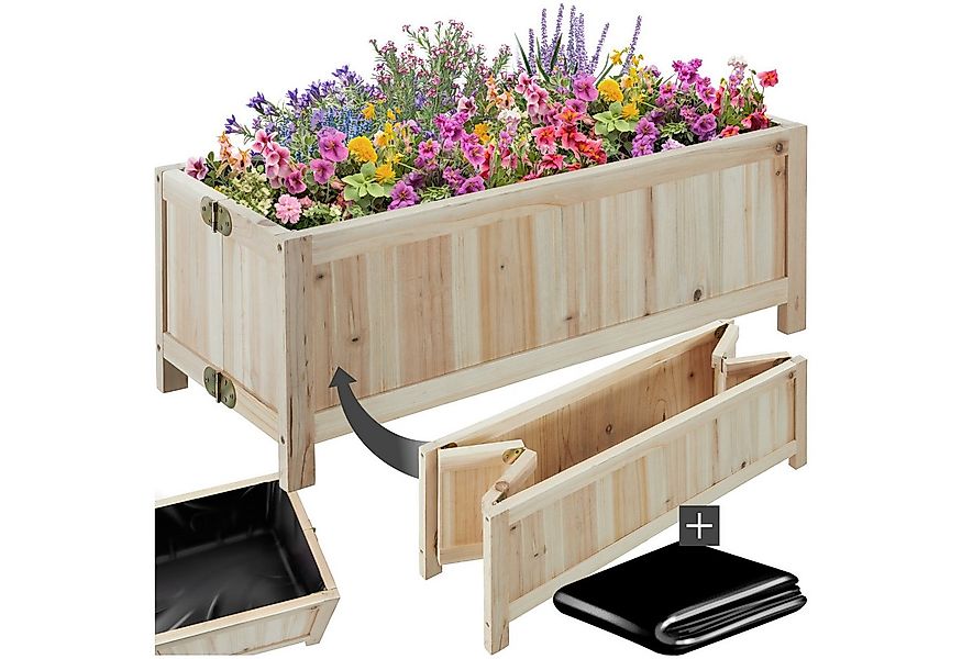 tectake Hochbeet Pflanzenkasten Blomster, klappbar, 30l, inkl. Folie, 70x30 günstig online kaufen
