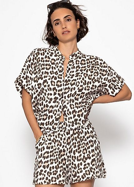 SASSYCLASSY Kurzarmbluse Oversize Musselin Bluse Damen Kurzarm Elegant Somm günstig online kaufen