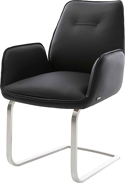 DELIFE Polsterstuhl Zoa-Flex, Freischwinger flach Edelstahl günstig online kaufen