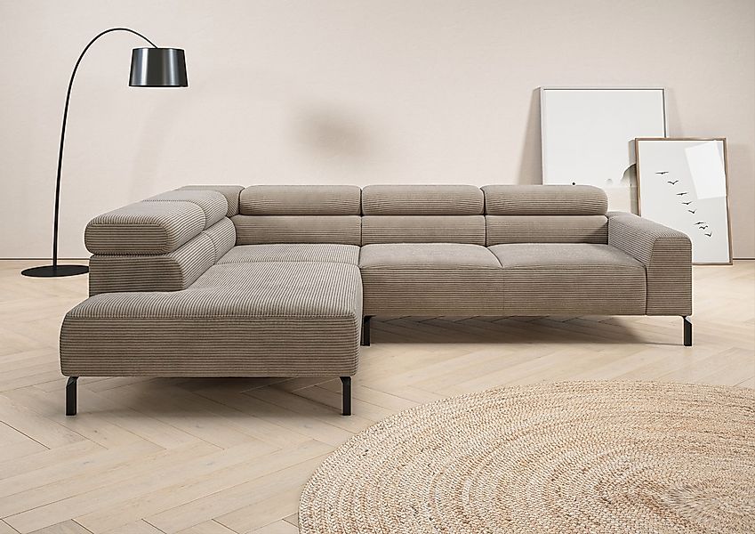 Places of Style Ecksofa "Antonelli, L-Form, inkl. Kopfteilverstellung, Brei günstig online kaufen