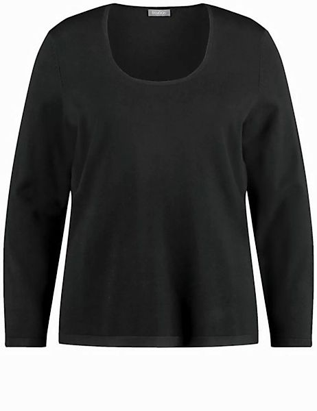 Samoon Rundhalspullover Basic Pullover mit tiefrundem Ausschnitt günstig online kaufen