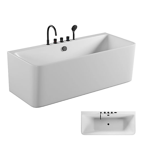 TroniTechnik Badewanne SARIA mit schwarzer Armatur, 170 x 80 x 58cm (L x B günstig online kaufen