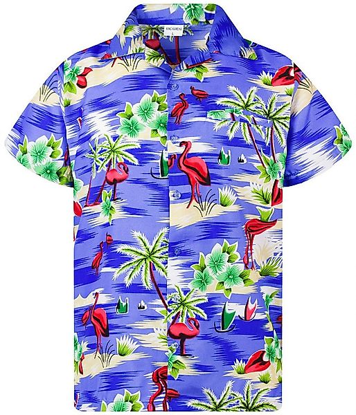 King Kameha Hawaiihemd Flamingos Funky Hawaii-Hemd Herren Kurzarm Front-Tas günstig online kaufen