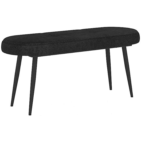 Costway Sitzbank Polsterbank mit Kissen & Metallbeinen Schwarz 113 cm günstig online kaufen