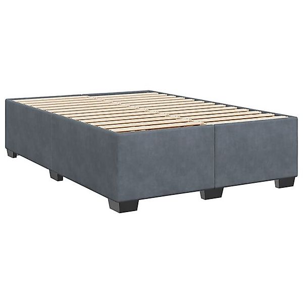 vidaXL Bettgestell Bettgestell Dunkelgrau 160x200 cm Samt Bett Bettgestell günstig online kaufen