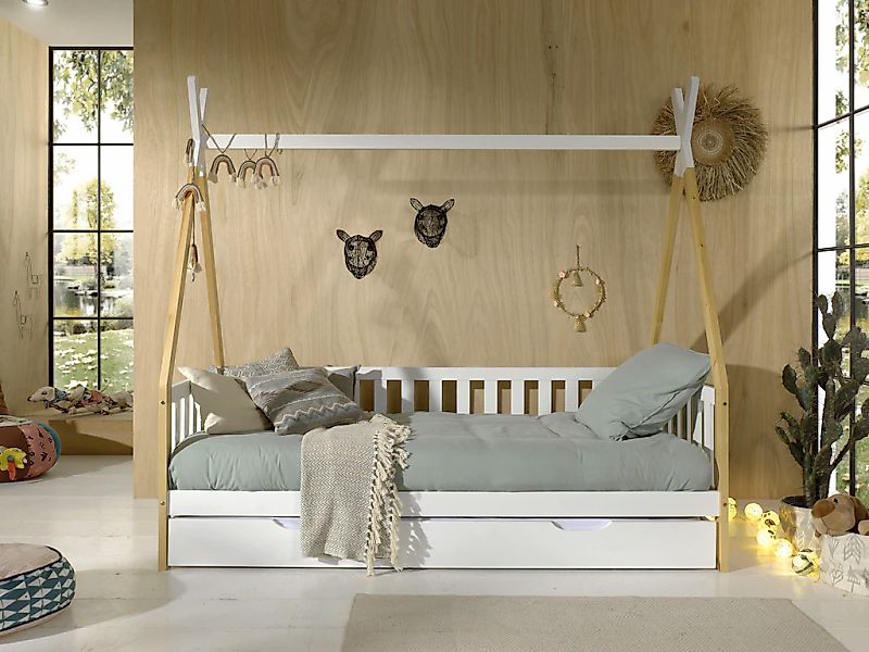 Vipack Kinderbett "Tipi, mit Querstange in Zelt-Optik, Kiefer massiv", (B/H günstig online kaufen