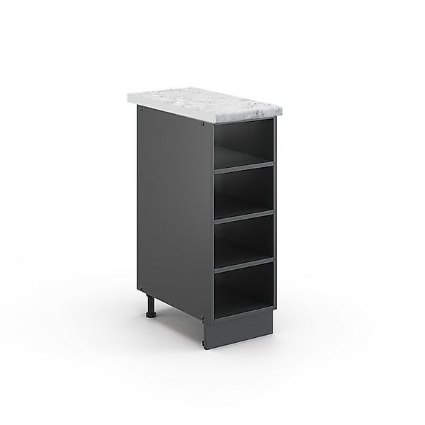 Vicco Küchenregal Fame-Line Offener Küchenschrank Anthrazit 30 cm AP Eiche günstig online kaufen
