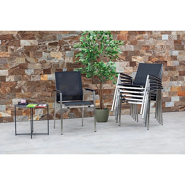 Acamp Stapelsessel Auris 6er-Set Grau günstig online kaufen