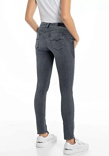 Replay Damen Jeans NEW LUZ - Skinny Fit - Grau- Dark Grey Denim günstig online kaufen