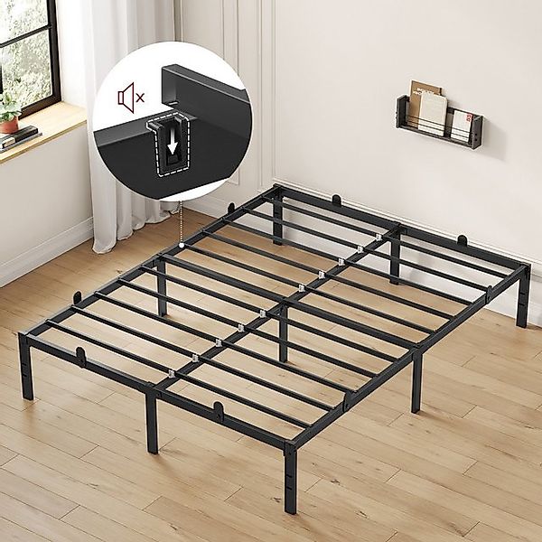VASAGLE Bettgestell (140 x 200 cm, geräuscharm), Metallbett, Bettrahmen, ho günstig online kaufen
