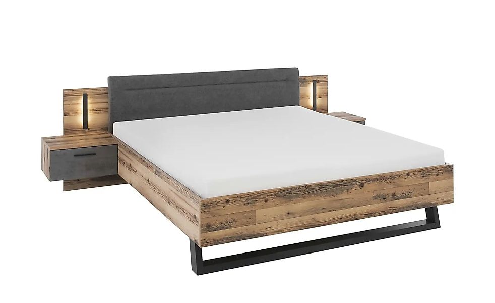 Bettanlage mit Beleuchtung Swindon ¦ holzfarben ¦ Maße (cm): B: 289,4 H: 96 günstig online kaufen
