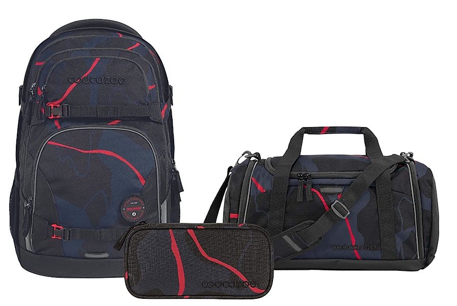 coocazoo Schulranzen Schulrucksack-Set PORTER Lava Lines günstig online kaufen