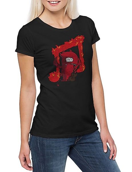 Urban Backwoods Print-Shirt Music Devil Damen T-ShirtGuitar Rock Metal Play günstig online kaufen
