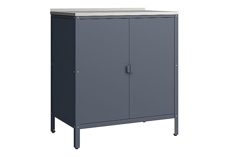 casa.pro Mehrzweckschrank Outdoor Schrank 'Bolognano' 92x80x50 cm Dunkelgra günstig online kaufen