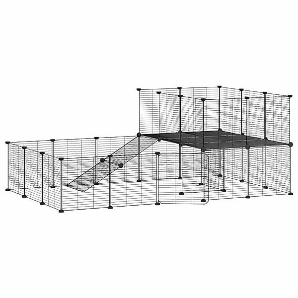 vidaXL 36-Tlg Haustierkäfig mit Tür Schwarz 35x35 cm Stahl Modell 2 günstig online kaufen