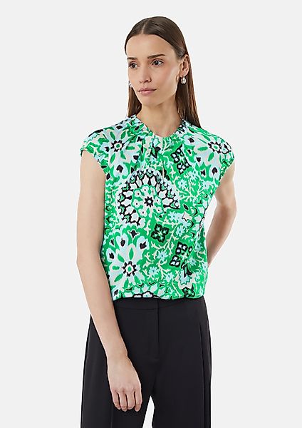 Comma Kurzarmbluse Satinbluse mit Raffung und günstig online kaufen