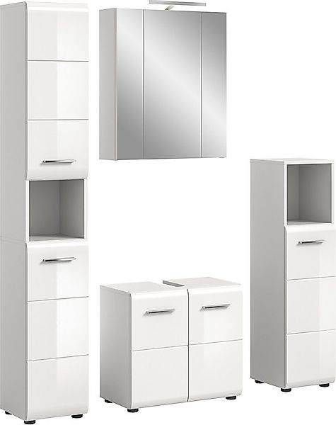 welltime Badezimmer-Set, (Set, 5-St), Florenz, Badkombination 5-tlg., Weiß günstig online kaufen