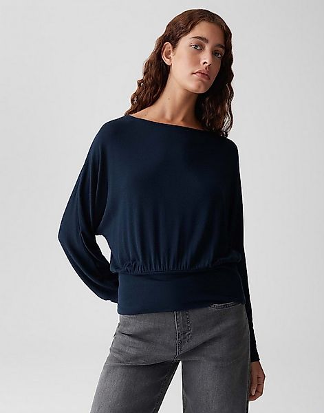 OPUS T-Shirt SONNU aus ECOVERO™ Viskose Mix verkürzte Länge, überschnittene günstig online kaufen