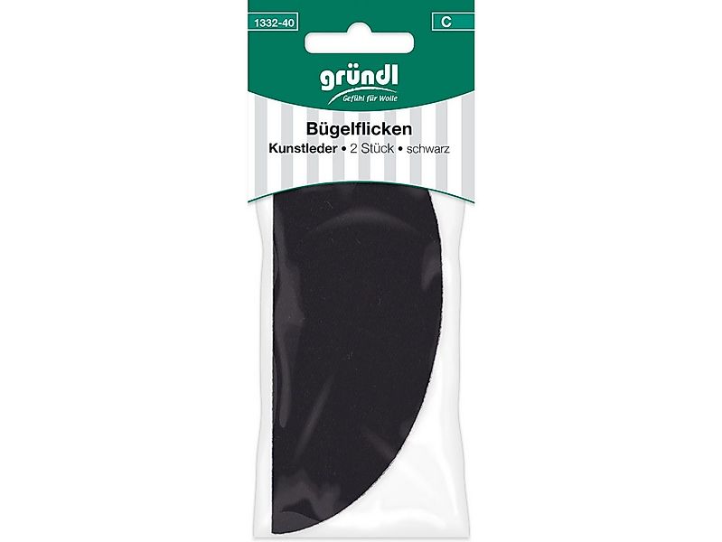 Gründl Patchies Gründl Bügelflicken Kunstleder 2 Stück schwarz, Leder günstig online kaufen