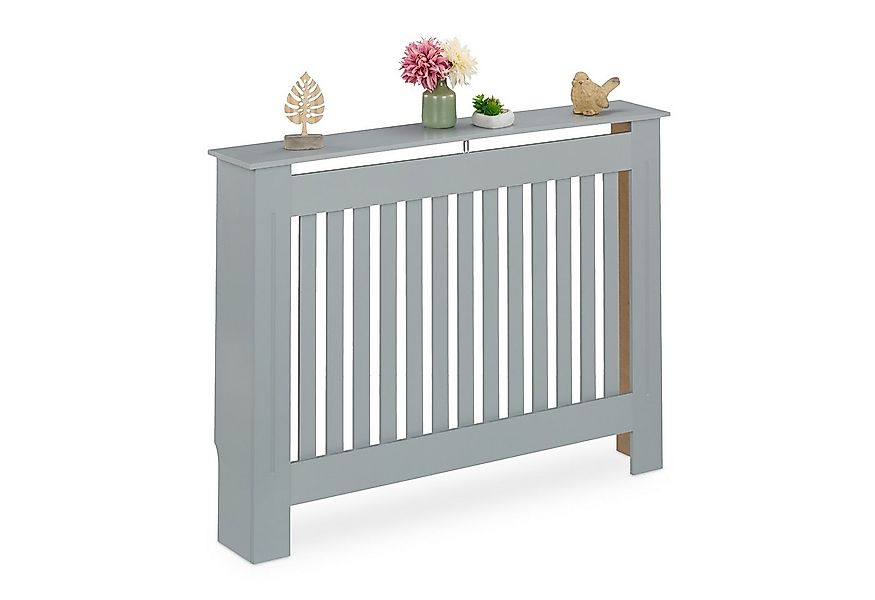 relaxdays Heizungsverkleidung Heizkörperverkleidung im Landhausstil, grau günstig online kaufen