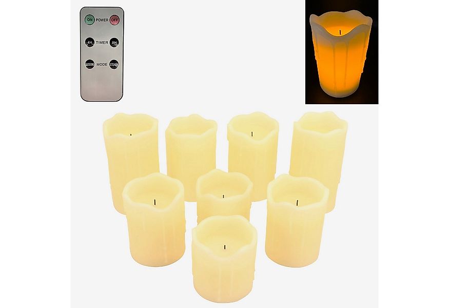 Online-Fuchs LED-Kerze 8er Set LED Kerzen mit Wachstropfen, Fernbedienung u günstig online kaufen