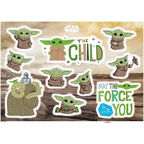 Komar Wandtattoo "Mandalorian Founding Grogu - Größe 50 x 70 cm" selbstkleb günstig online kaufen