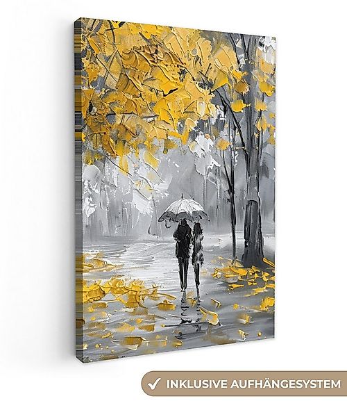 OneMillionCanvasses® Leinwandbild Natur - Gelb - Park - Schwarz - Weiß, Fot günstig online kaufen