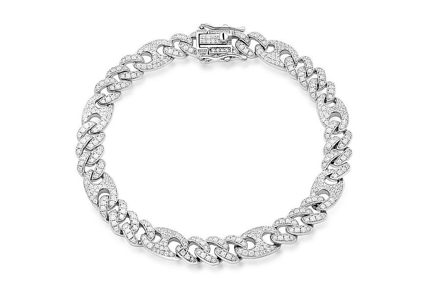 Tony Fein Silberarmband Panzerarmband 8,5 mm Zirkonia Stein Massiv 925 Ster günstig online kaufen