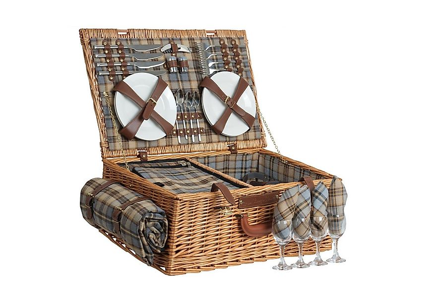 CampFeuer Picknickkorb 4 Personen mit Geschirr-Set und Kühlfach, 29-teilig, günstig online kaufen