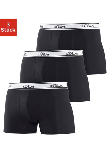 s.Oliver Boxer "Boxershorts für Herren" Packung, 3 Stk. tlg., mit weißem We günstig online kaufen