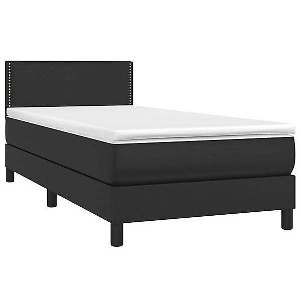 vidaXL Boxspringbett mit Matratze & LED Schwarz 90x190 cm Kunstleder 313413 günstig online kaufen