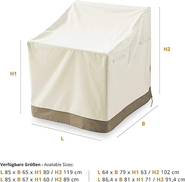 OUTLET-NORD Gartenmöbel-Schutzhülle Lumaland beige, Waschbar günstig online kaufen