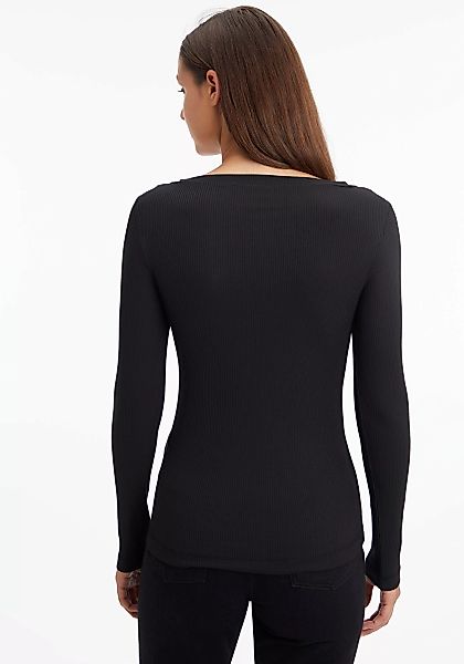 Calvin Klein Langarmshirt MODAL RIB HENLEY TOP LS mit tiefem V-Ausschnitt günstig online kaufen