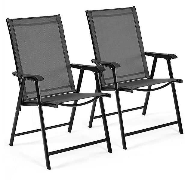 Yaheetech Klappstuhl 2-er Set Klappbarer Gartenstuhl aus Texteline-Gewebe, günstig online kaufen
