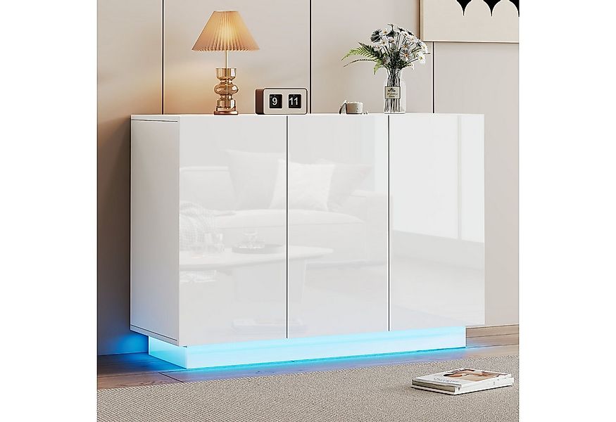 STILVORA Sideboard mit Sockel LED-Licht,Beistelltisch Kommode mit Verstellb günstig online kaufen