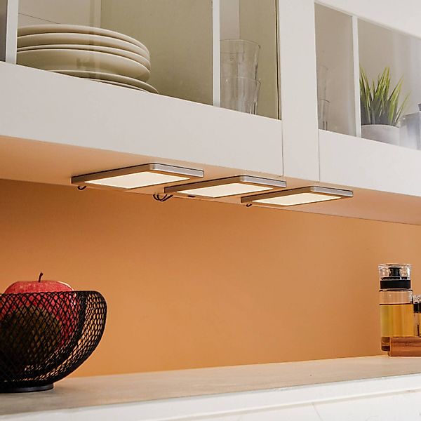 Lindby Svela LED-Unterbauleuchte, 3er-Set, silber günstig online kaufen