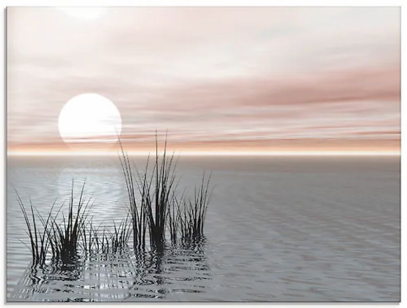 Artland Glasbild »Sonnenuntergang mit Schilf« Sonnenaufgang & -untergang 1 günstig online kaufen