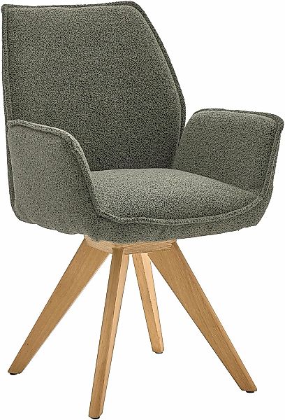 Musterring Esszimmerstuhl "Tiama", Bouclé, Stativgestell Eiche massiv, 180 günstig online kaufen