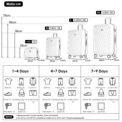 OKWISH Trolleyset Hartschalentrolley, 4 Rollen, (S-M-L-XL-Set, günstig online kaufen