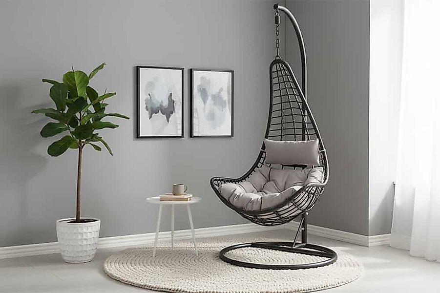 riess-ambiente Hängesessel LOFT WIDE grau / schwarz, Outdoor · Gartensessel günstig online kaufen