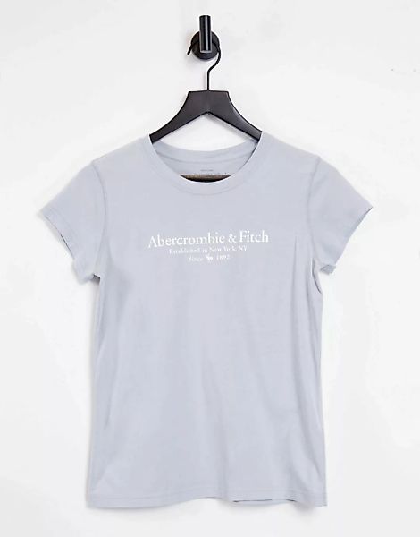 Abercrombie & Fitch – Kurzärmliges T-Shirt mit Logo in Blau-Grün günstig online kaufen