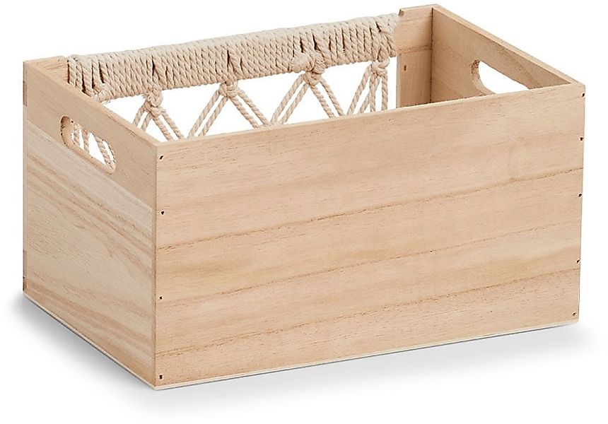 Zeller Present Dekokiste "Aufbewahrungskiste Boho", Holz"" Makramee-Design günstig online kaufen