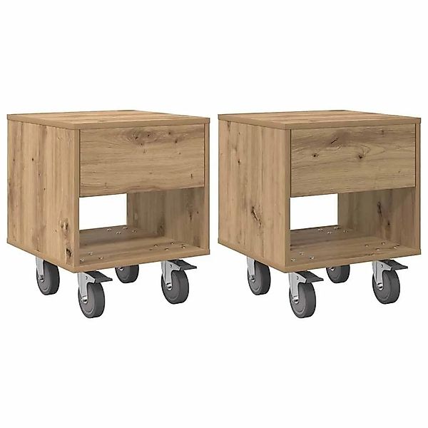 vidaXL Nachttisch 2 Stk Artisan-Eiche 40,5 x 40 x 48 cm Holzwerkstoff 89107 günstig online kaufen