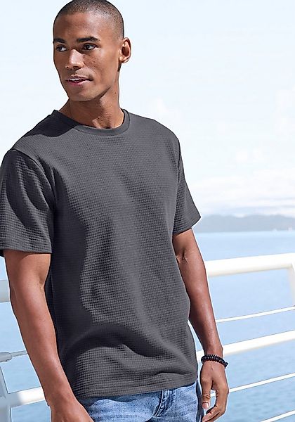 John Devin T-Shirt "mit Struktur" Rundhalsshirt mit Struktur aus Baumwoll-M günstig online kaufen